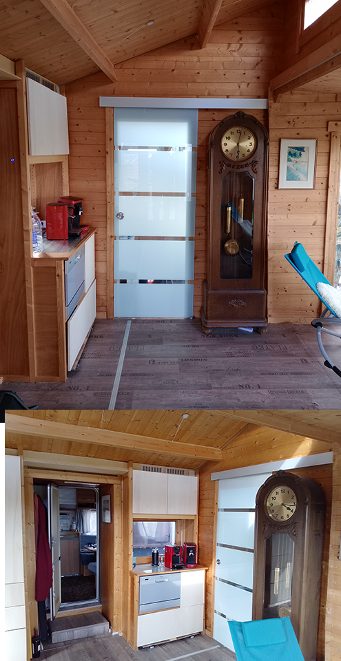 Technischer Grundriss und Innenraum-Highlights des Tiny Houses mit Slide-Outs